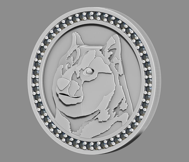 Dogecoin cryptocurrency  3D print model_3