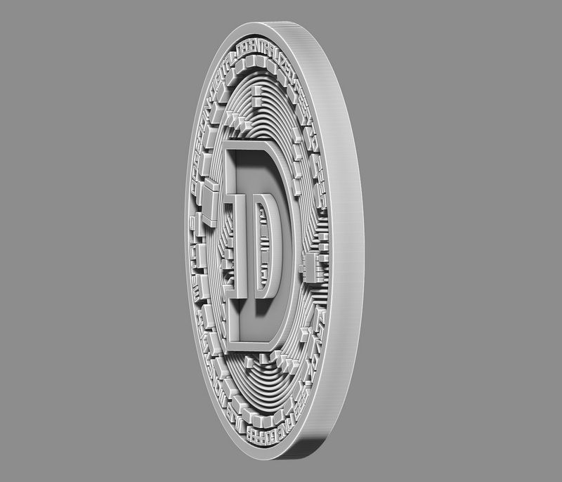 Dogecoin cryptocurrency  3D print model_14