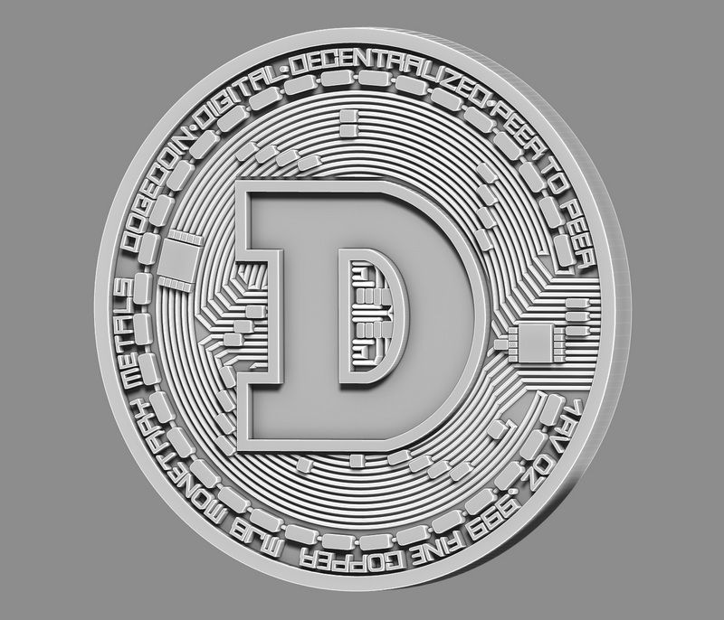Dogecoin cryptocurrency  3D print model_10