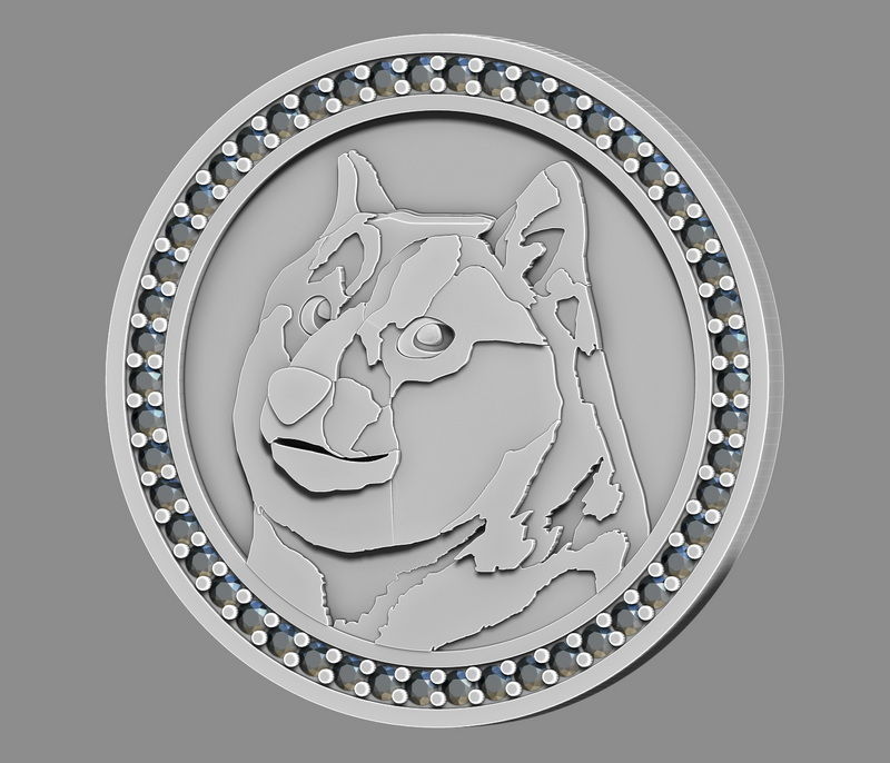 Dogecoin cryptocurrency  3D print model_2