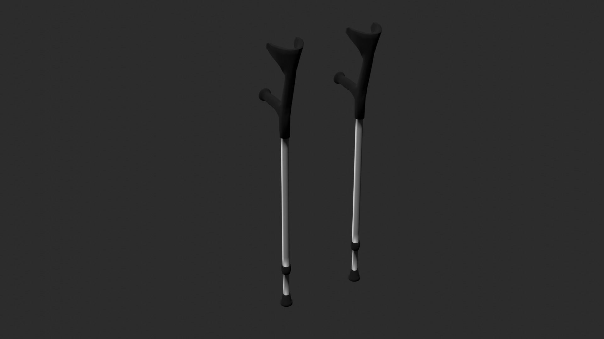 Forearm Crutches Low-poly 3D model_6