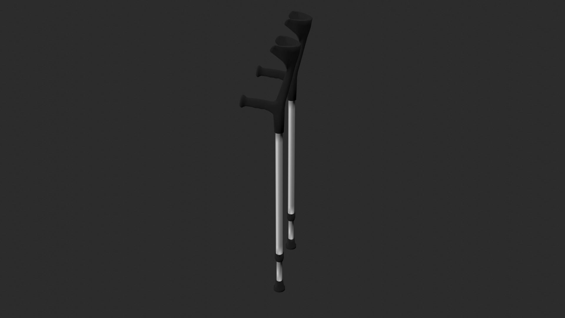 Forearm Crutches Low-poly 3D model_4
