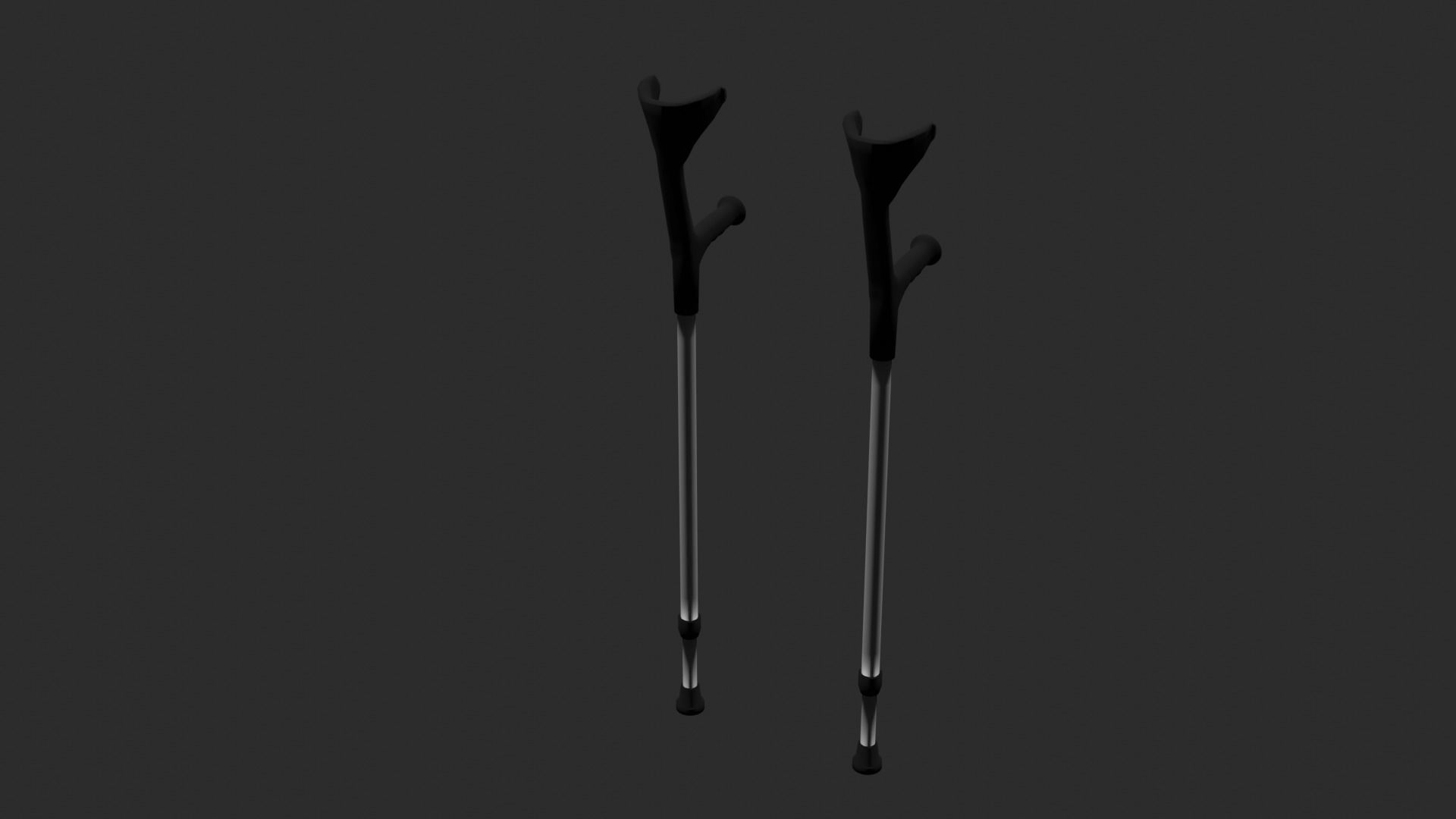 Forearm Crutches Low-poly 3D model_10