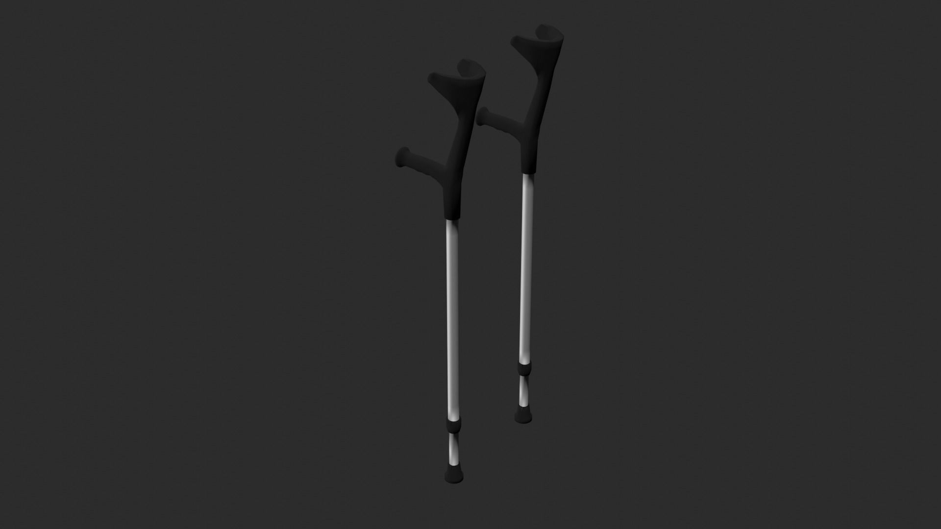 Forearm Crutches Low-poly 3D model_5