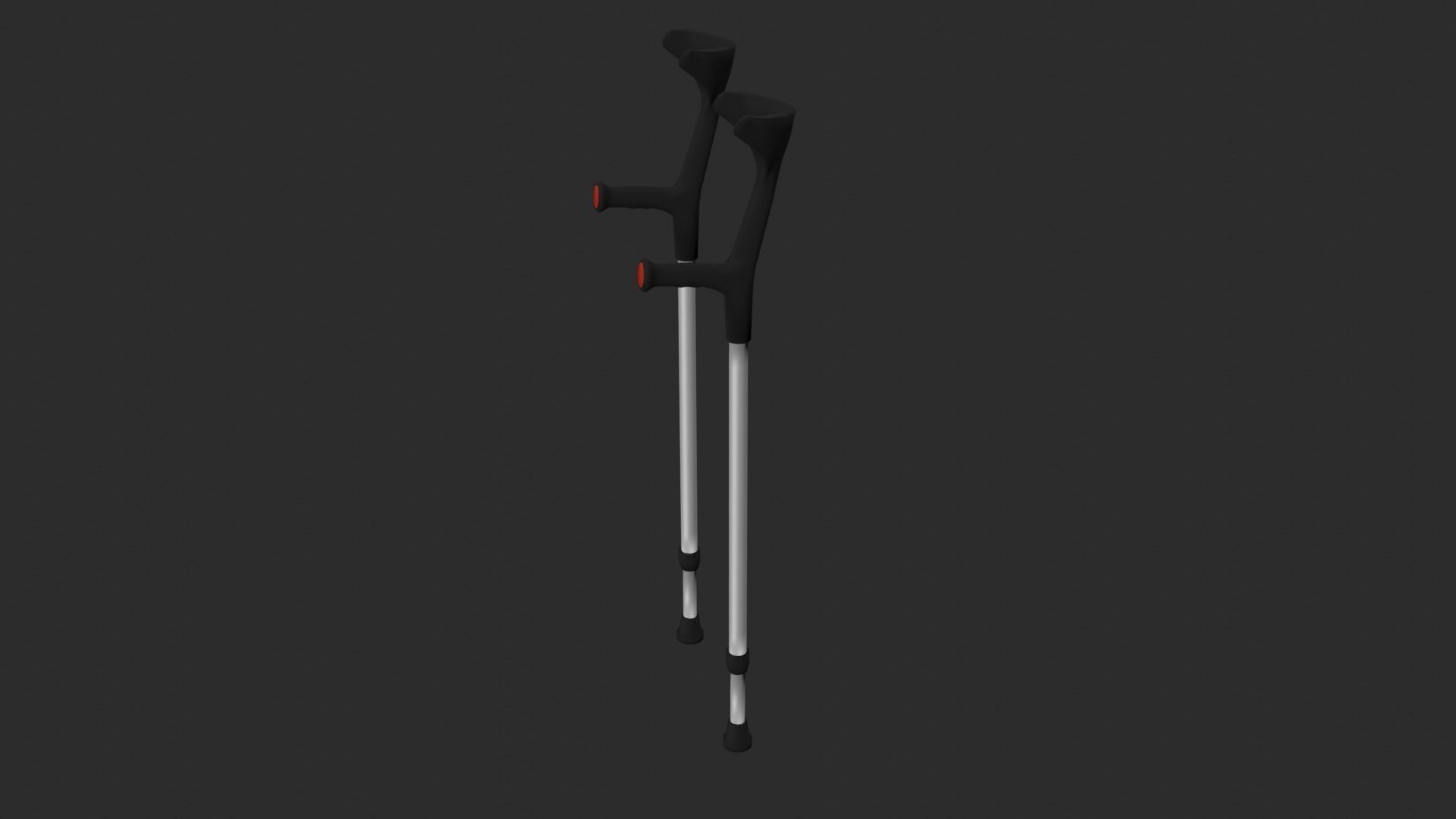 Forearm Crutches Low-poly 3D model_3