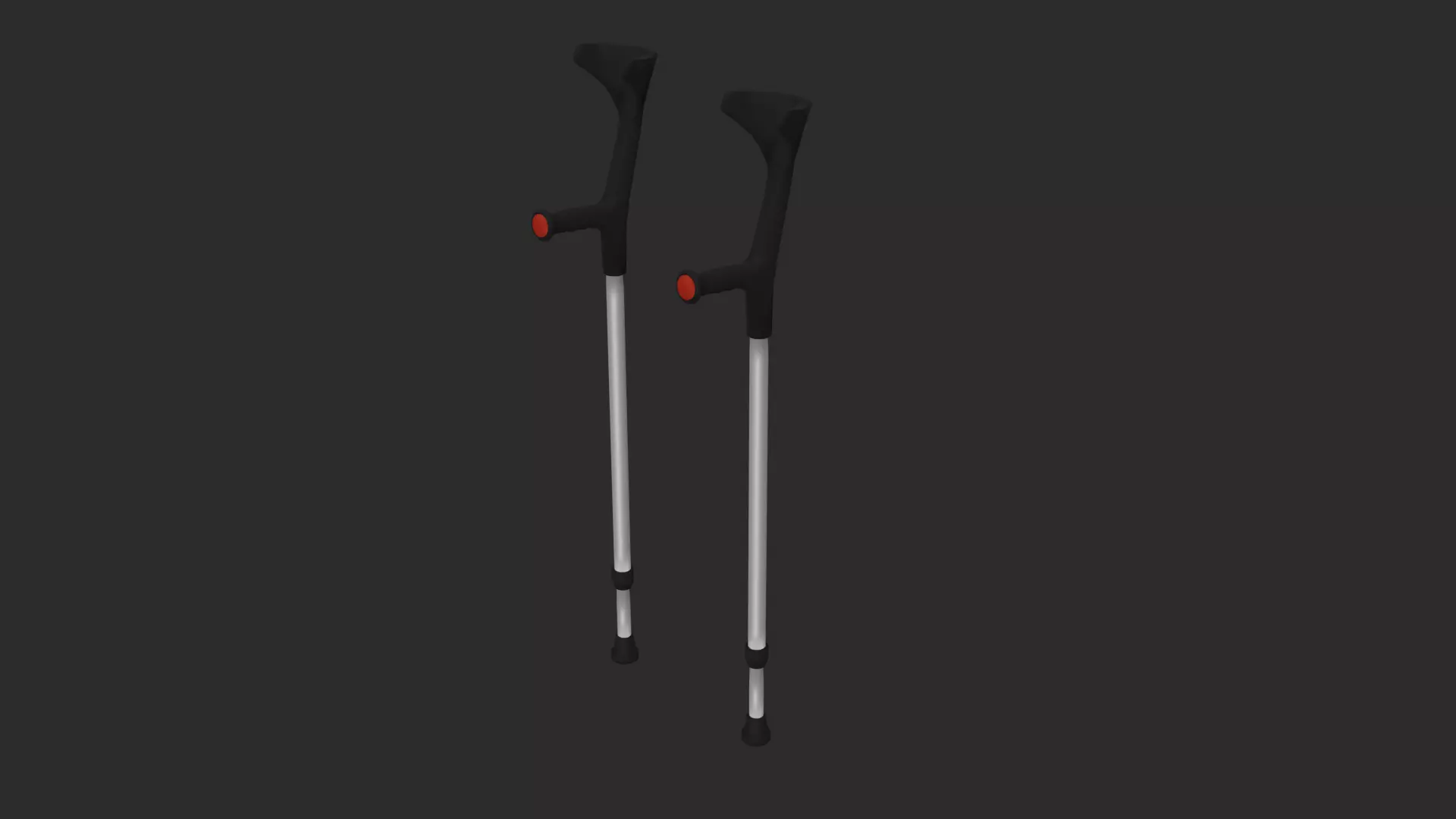 Forearm Crutches Low-poly 3D model_0