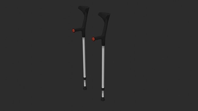 Forearm Crutches Low-poly 3D model