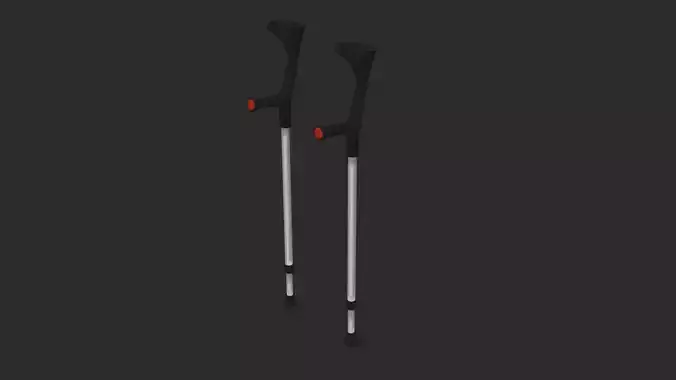 Forearm Crutches Low-poly 3D model