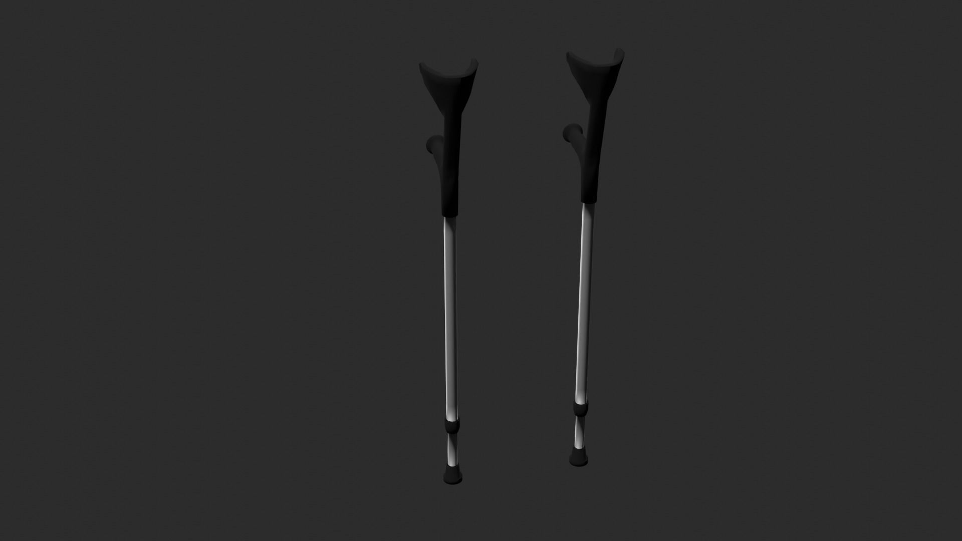 Forearm Crutches Low-poly 3D model_7