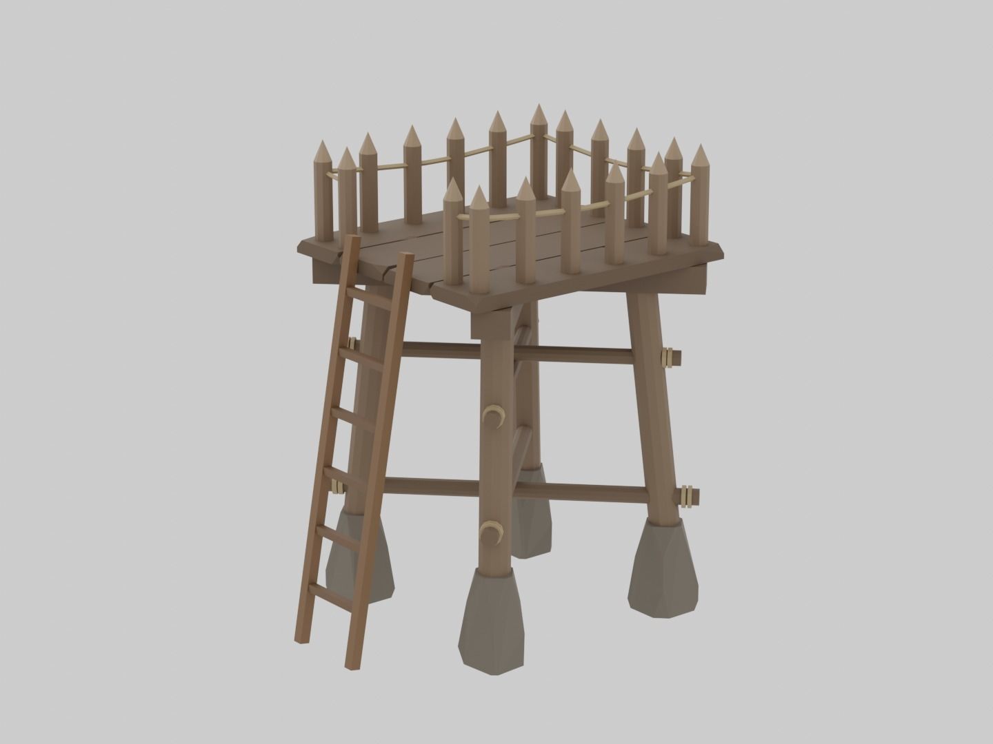 Archer towers Free low-poly 3D model_5