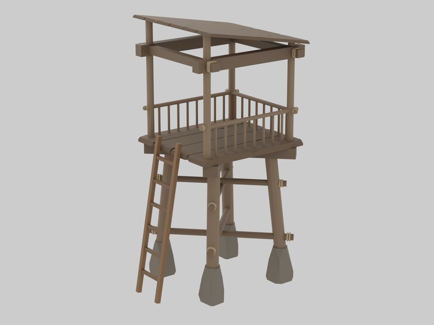 Archer towers Free low-poly 3D model_7