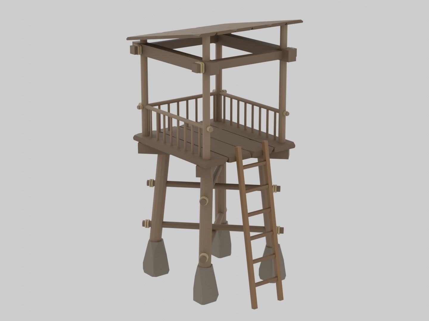 Archer towers Free low-poly 3D model_6