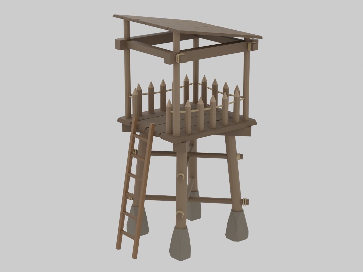 Archer towers Free low-poly 3D model_9