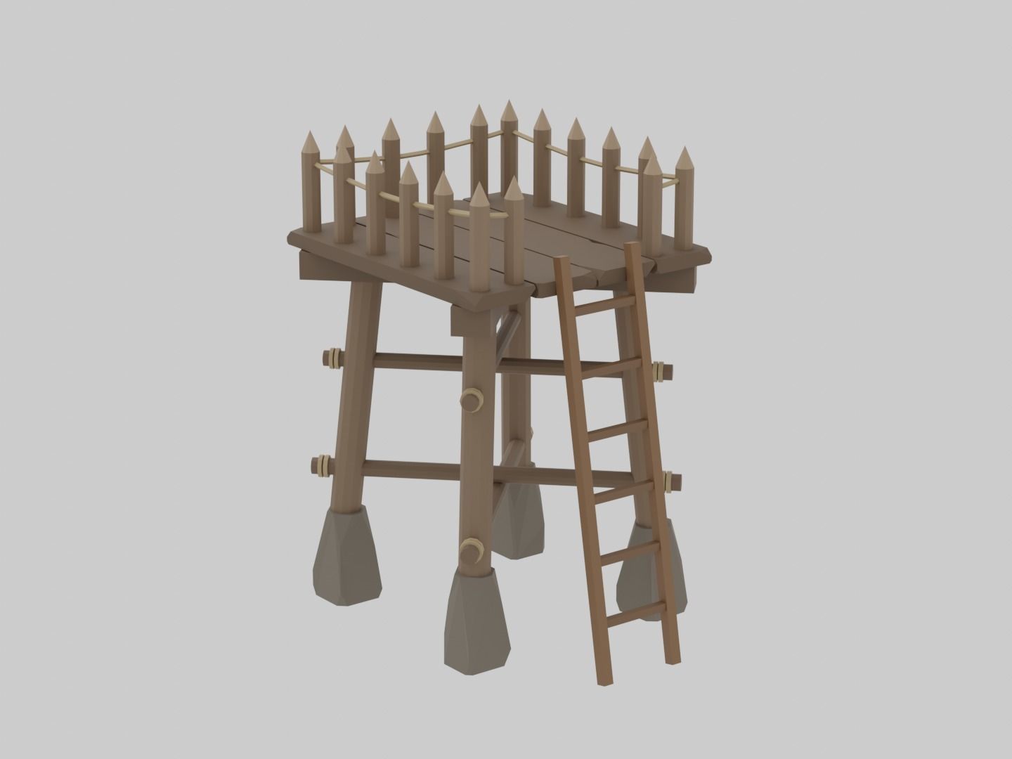 Archer towers Free low-poly 3D model_4
