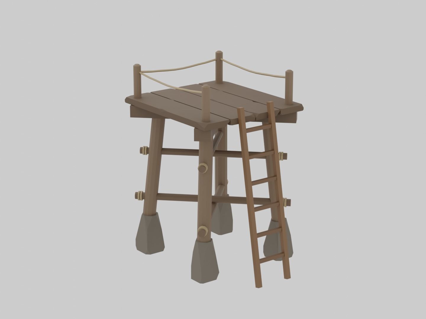 Archer towers Free low-poly 3D model_2