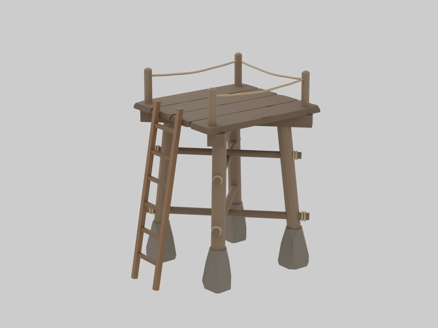Archer towers Free low-poly 3D model_3