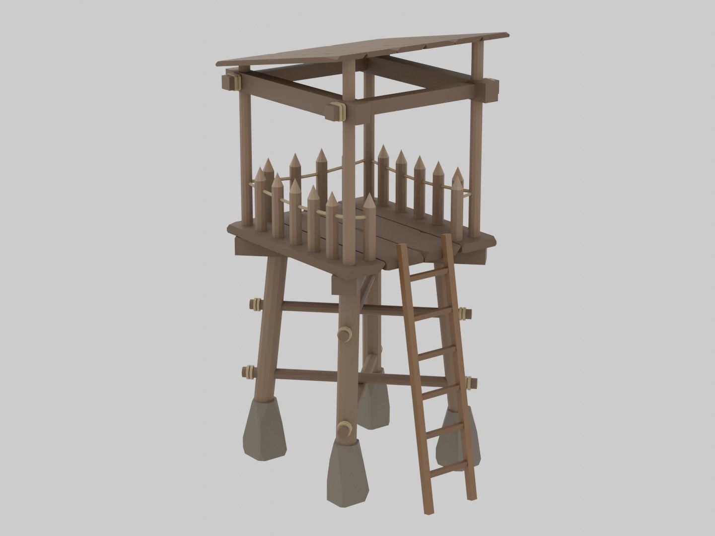 Archer towers Free low-poly 3D model_8