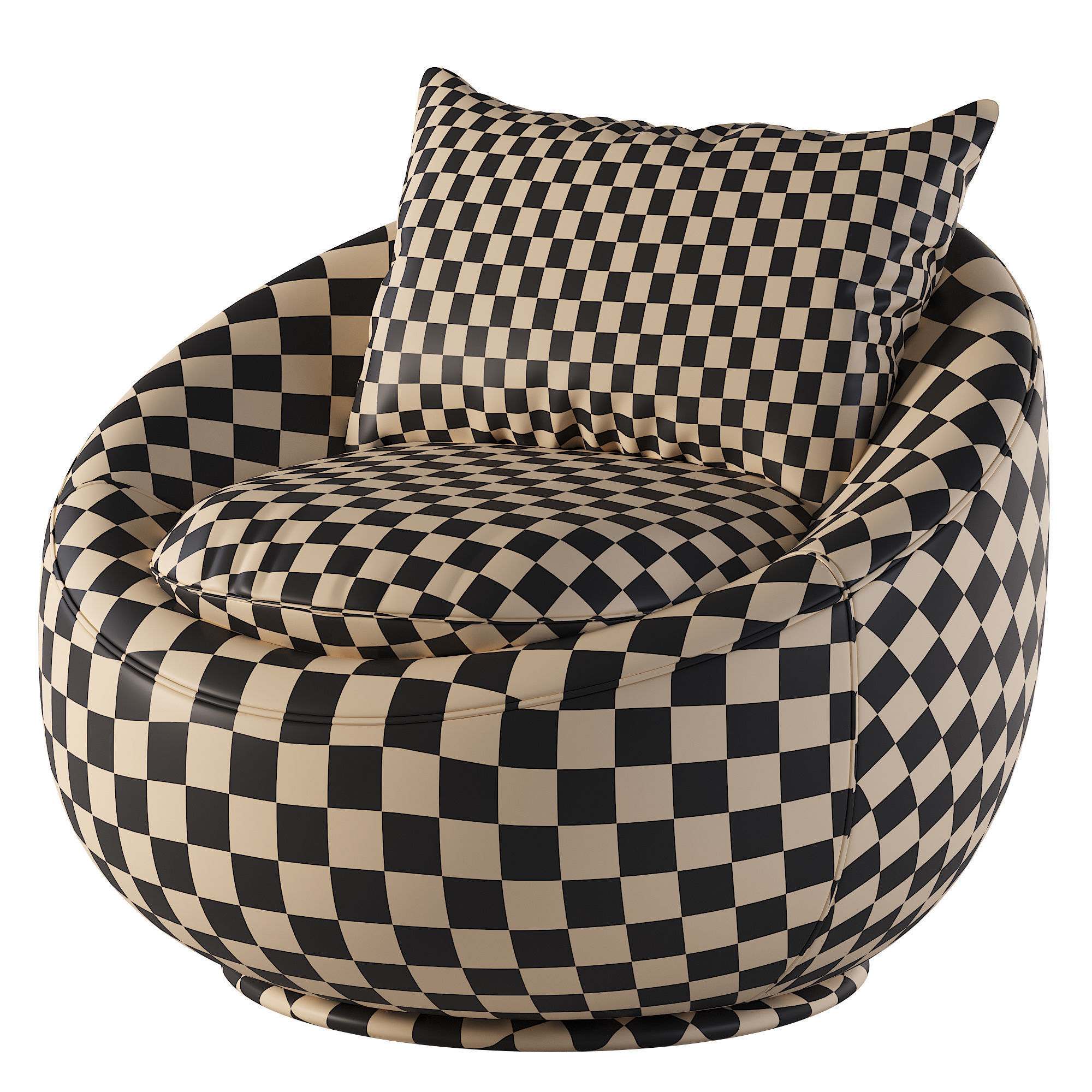 Armchair swivel chair Low-poly 3D model_4