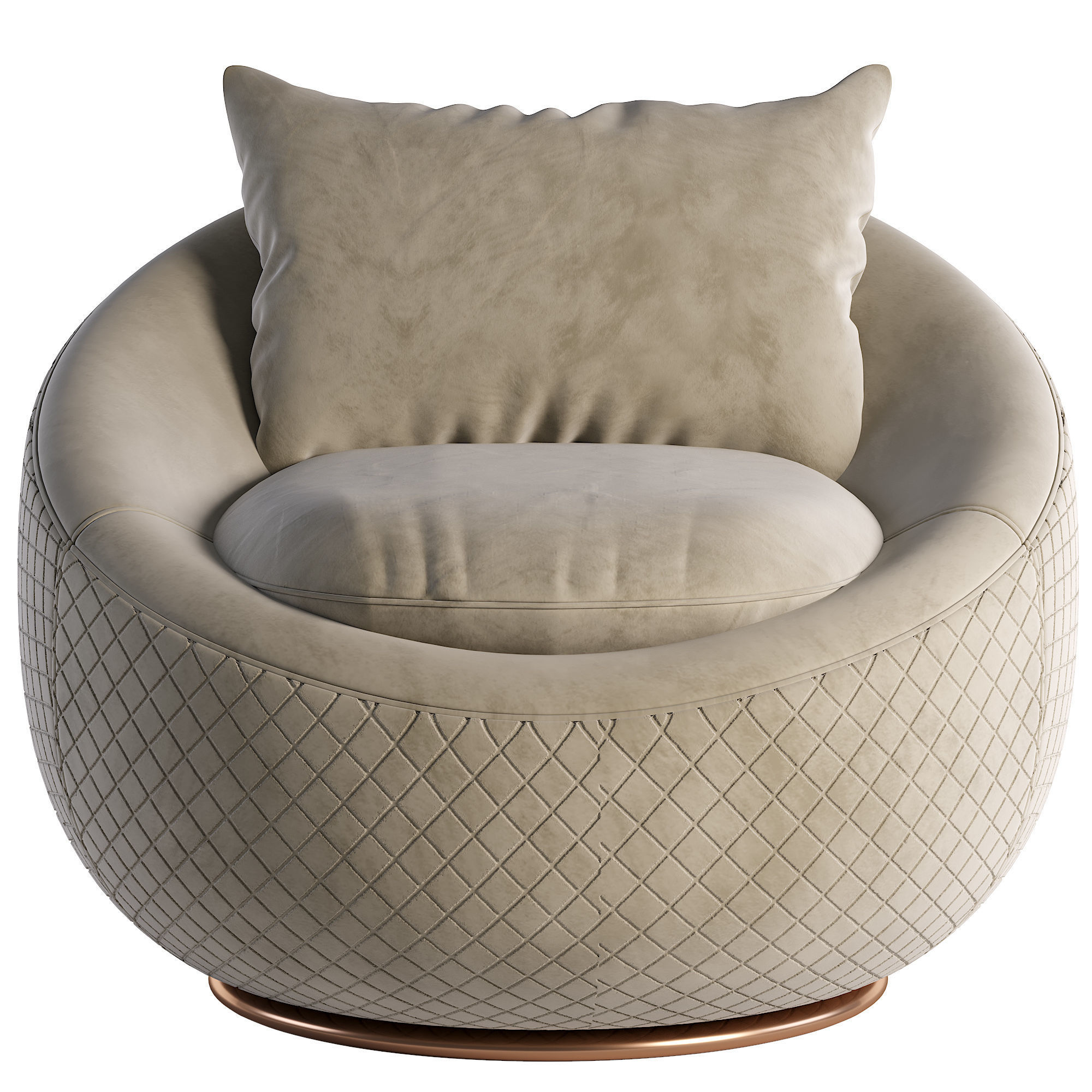 Armchair swivel chair Low-poly 3D model_2