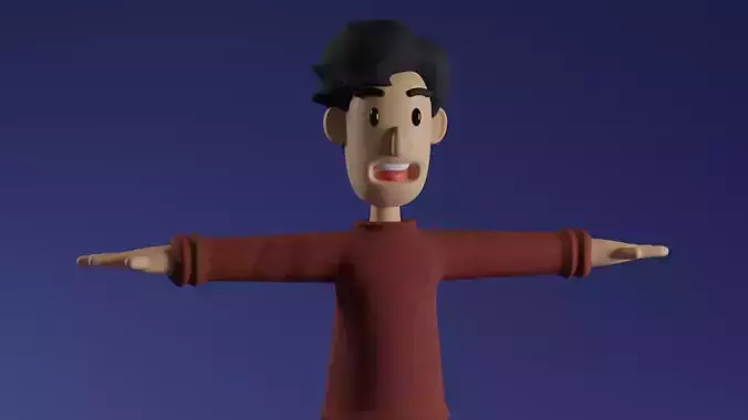 Character man Low-poly 3D model Low-poly 3D model