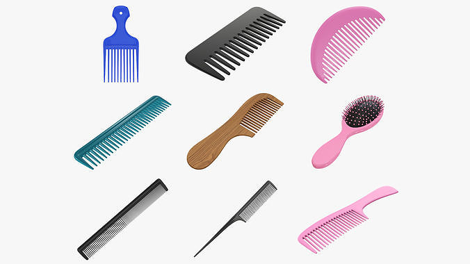 Hair combs 3D Model Collection