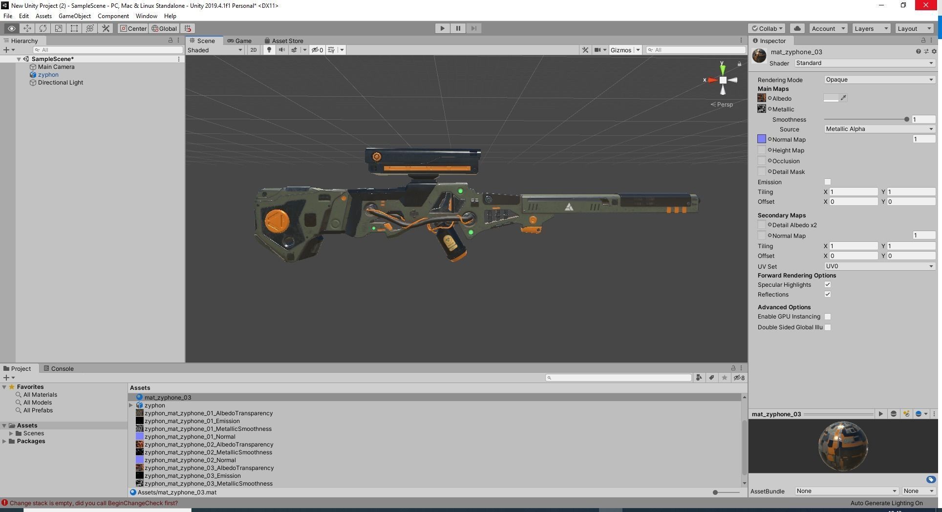 Zyphon Rifle Scifi Game Ready Low-poly 3D model_7