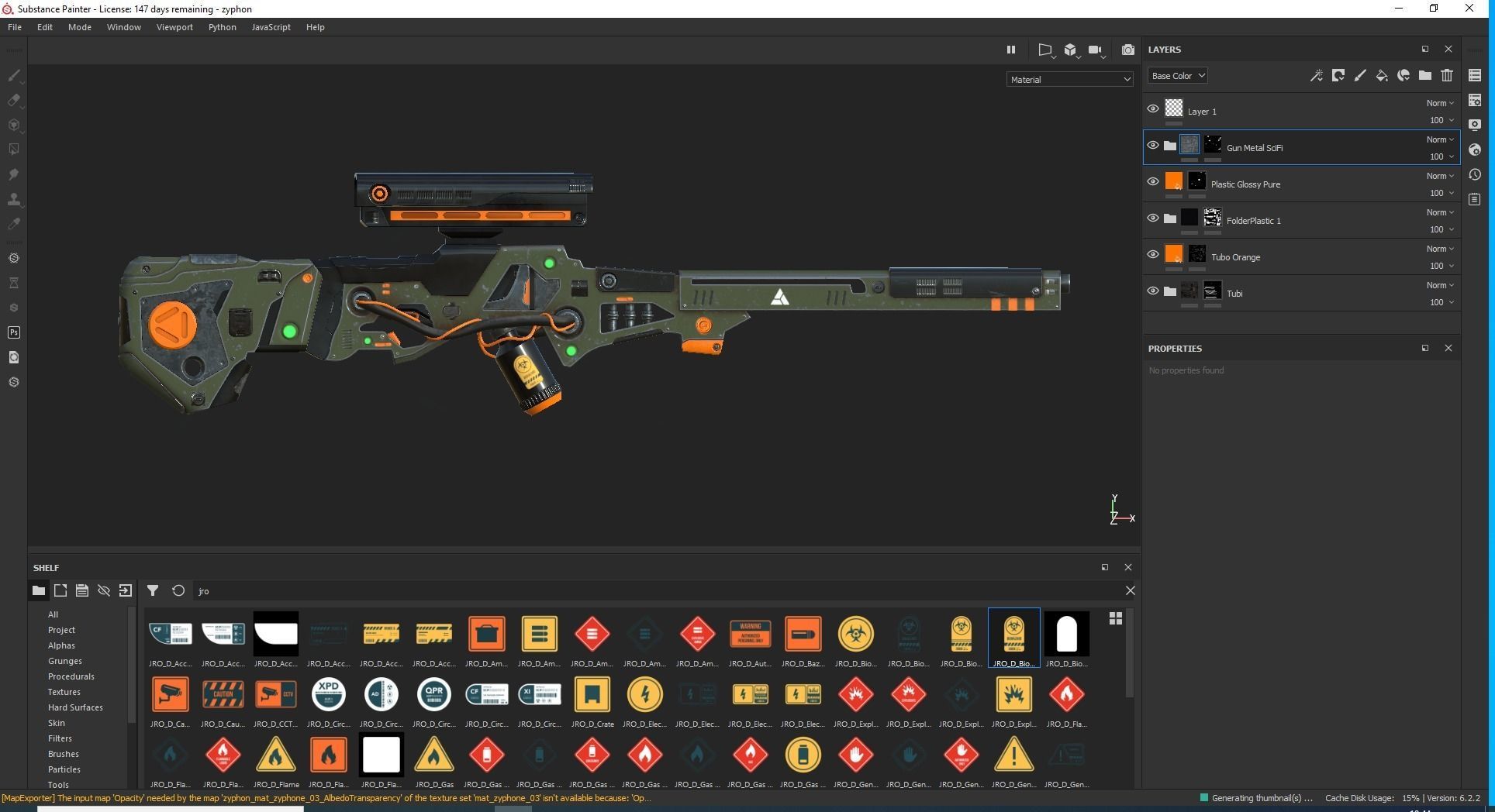 Zyphon Rifle Scifi Game Ready Low-poly 3D model_6