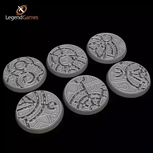 LegendGames Sci-Fi steel and skull bases 40mm round 3D print model