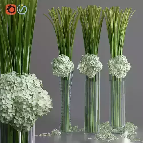 Big Giant Elegant Hydrangea Flower Bouquet Vase Event decor set