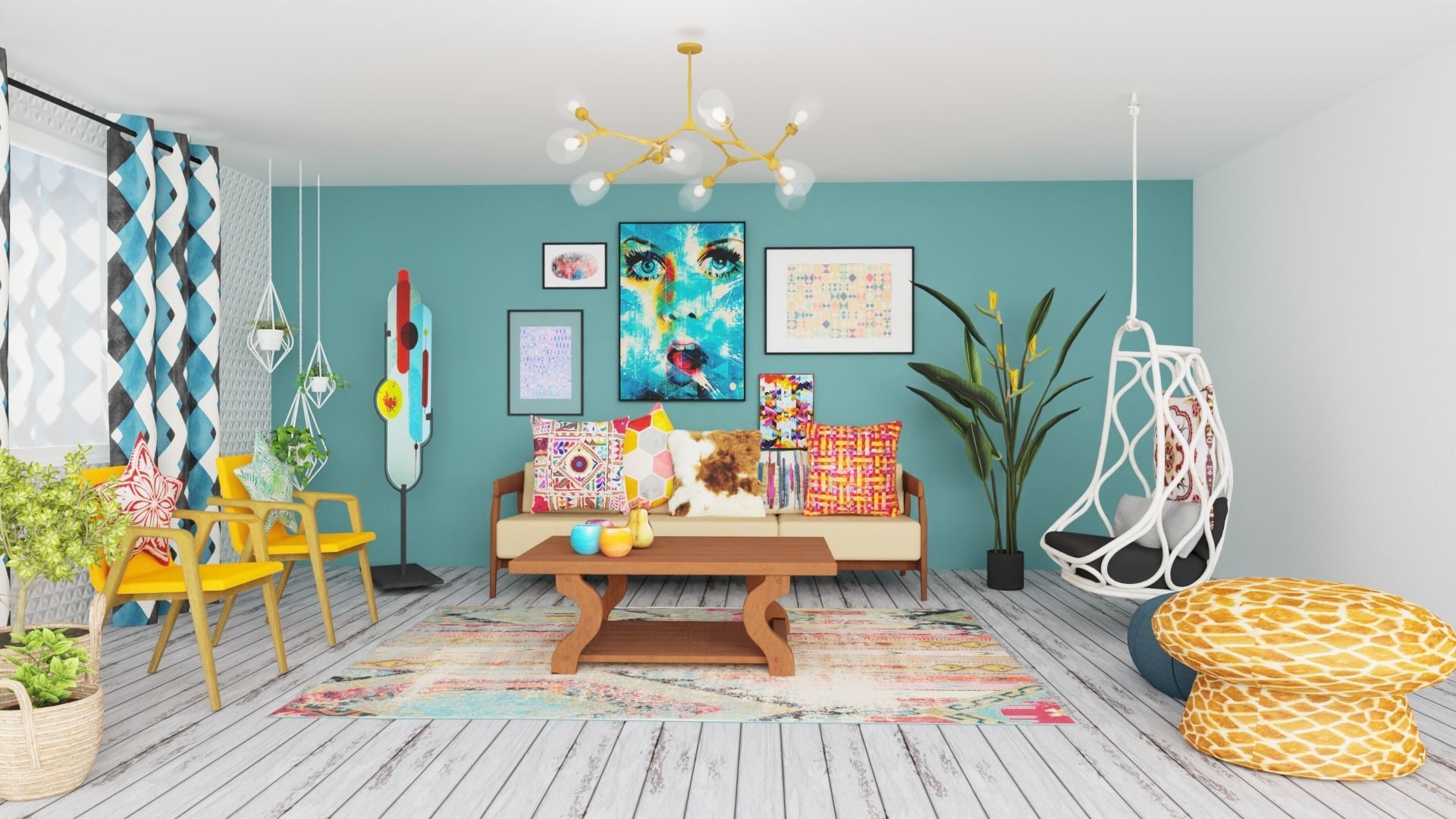 Three Living rooms in one package 3D Model Collection_7