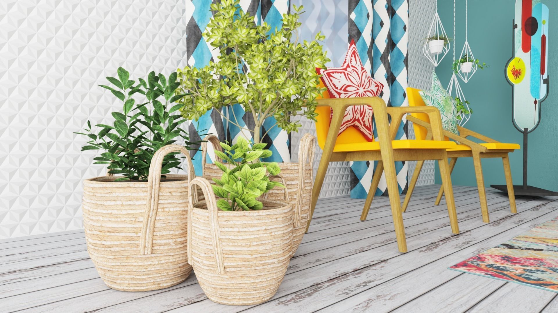 Three Living rooms in one package 3D Model Collection_4