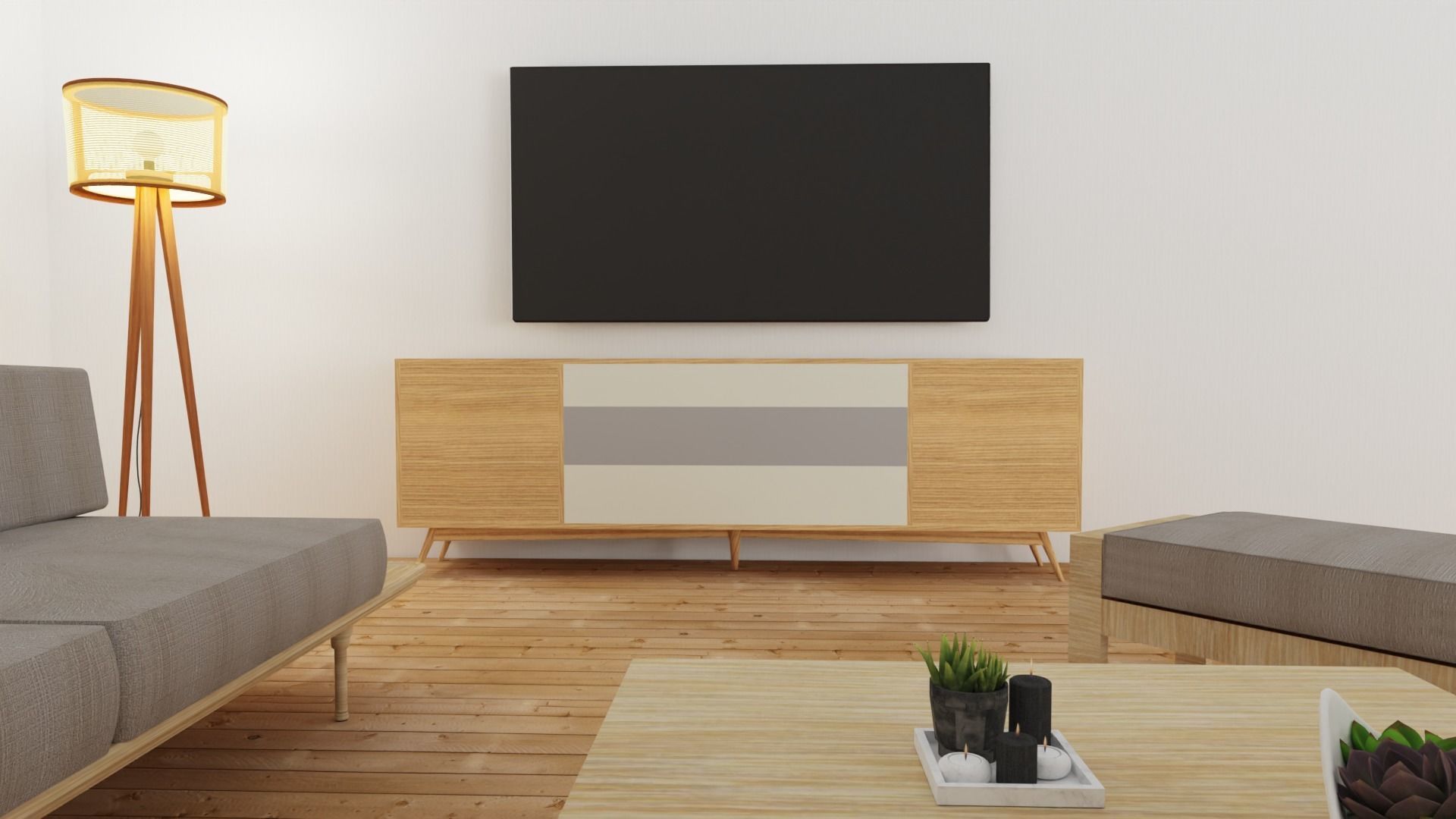 Three Living rooms in one package 3D Model Collection_17