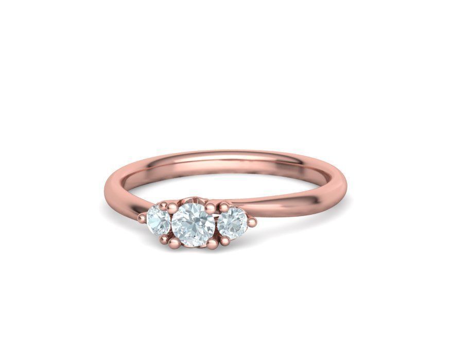 Three Stone Engagement ring Paradise design 3dmodel 3D print model_9