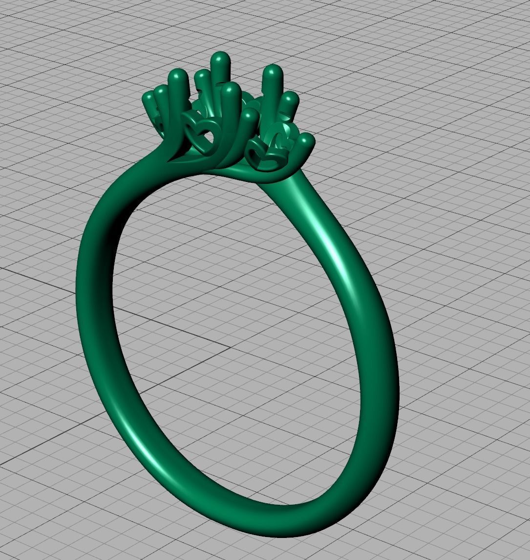 Three Stone Engagement ring Paradise design 3dmodel 3D print model_23