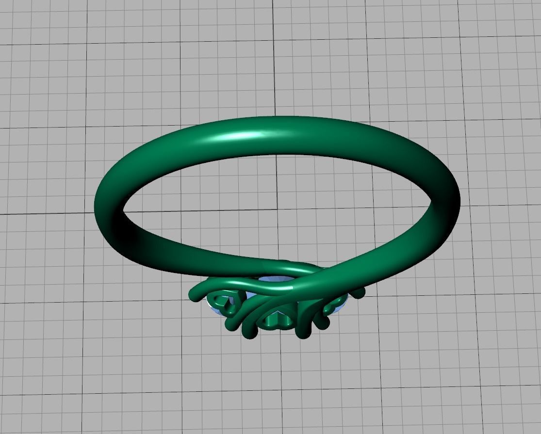 Three Stone Engagement ring Paradise design 3dmodel 3D print model_21