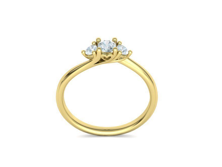 Three Stone Engagement ring Paradise design 3dmodel 3D print model_32