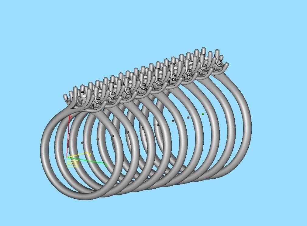 Three Stone Engagement ring Paradise design 3dmodel 3D print model_17