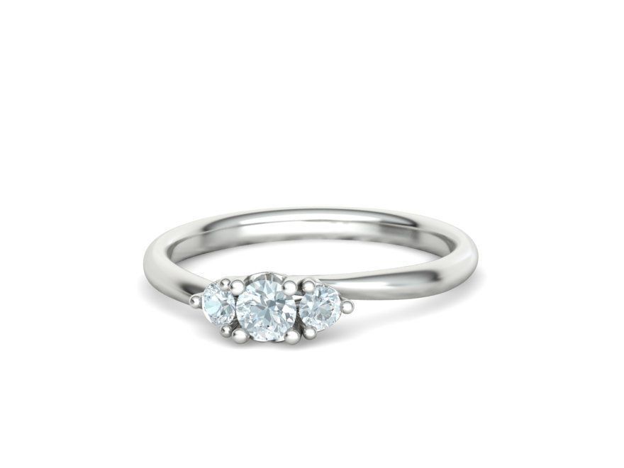 Three Stone Engagement ring Paradise design 3dmodel 3D print model_10