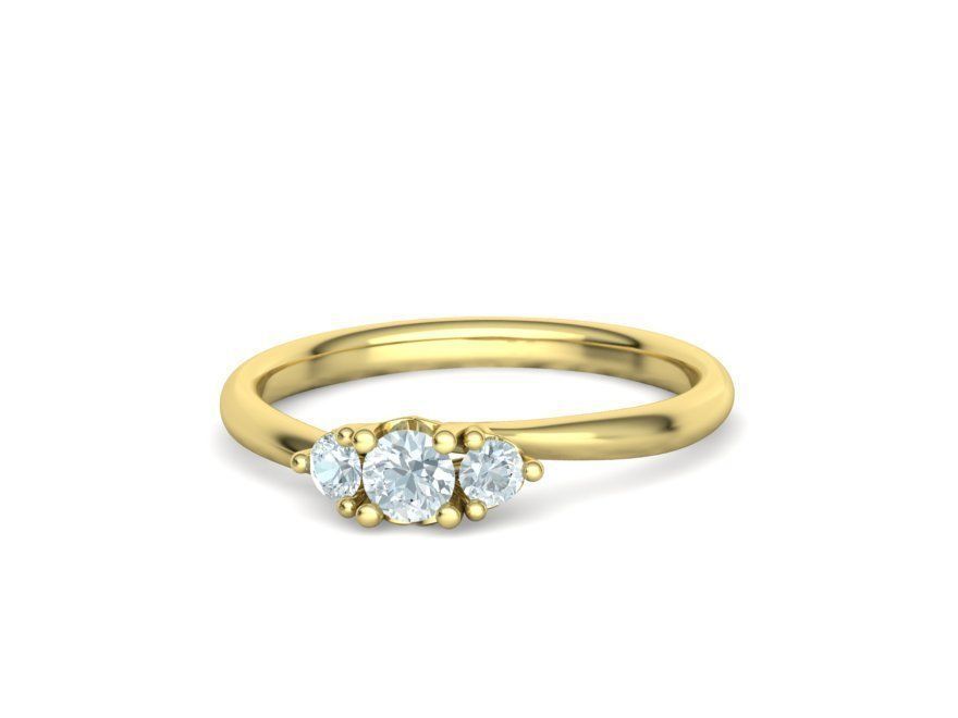 Three Stone Engagement ring Paradise design 3dmodel 3D print model_11