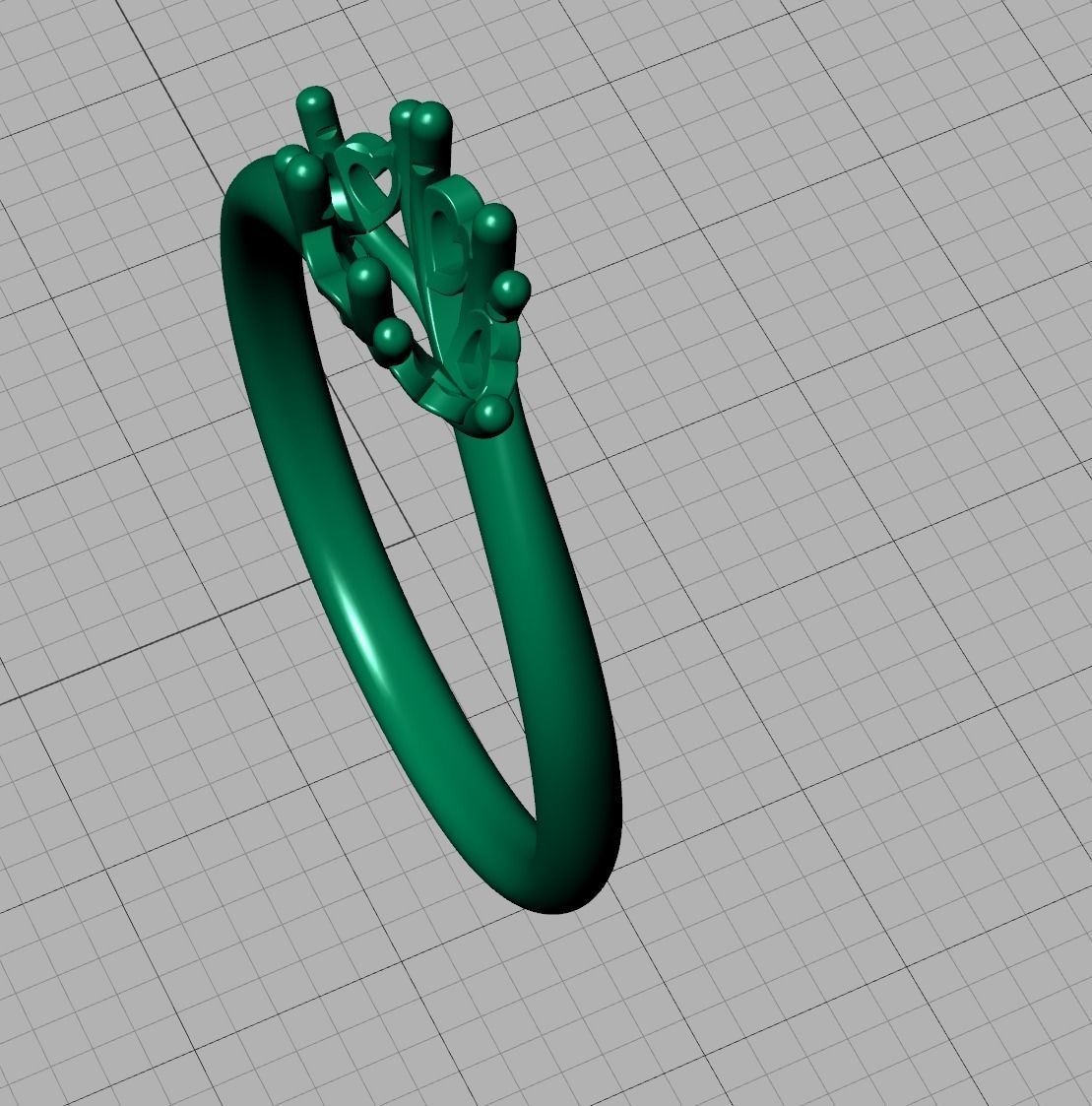 Three Stone Engagement ring Paradise design 3dmodel 3D print model_15