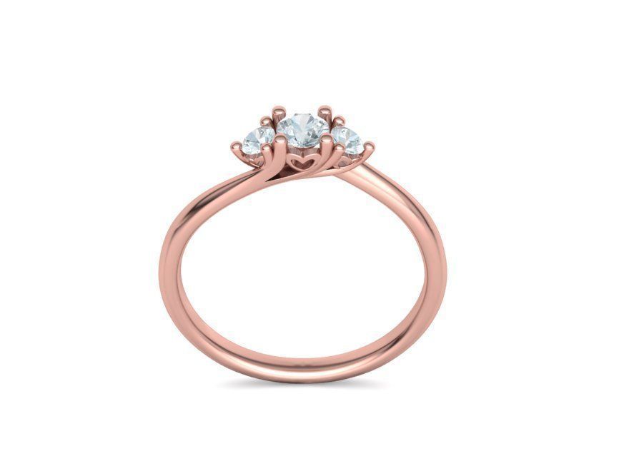 Three Stone Engagement ring Paradise design 3dmodel 3D print model_30