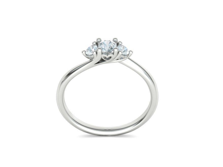 Three Stone Engagement ring Paradise design 3dmodel 3D print model_31