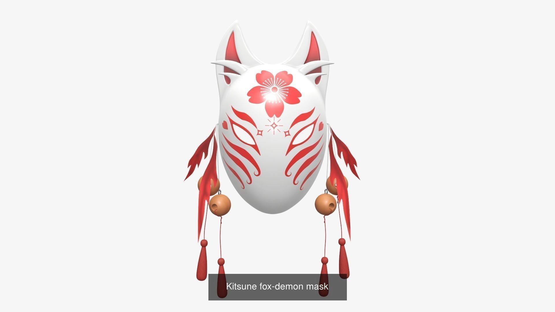 Japanese kitsune fox rabbit demon mask 3D Model Collection_14
