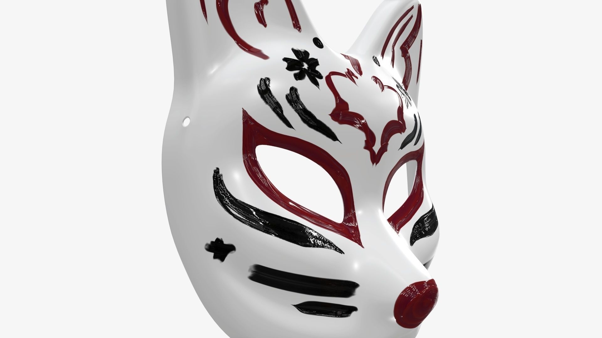 Japanese kitsune fox rabbit demon mask 3D Model Collection_4