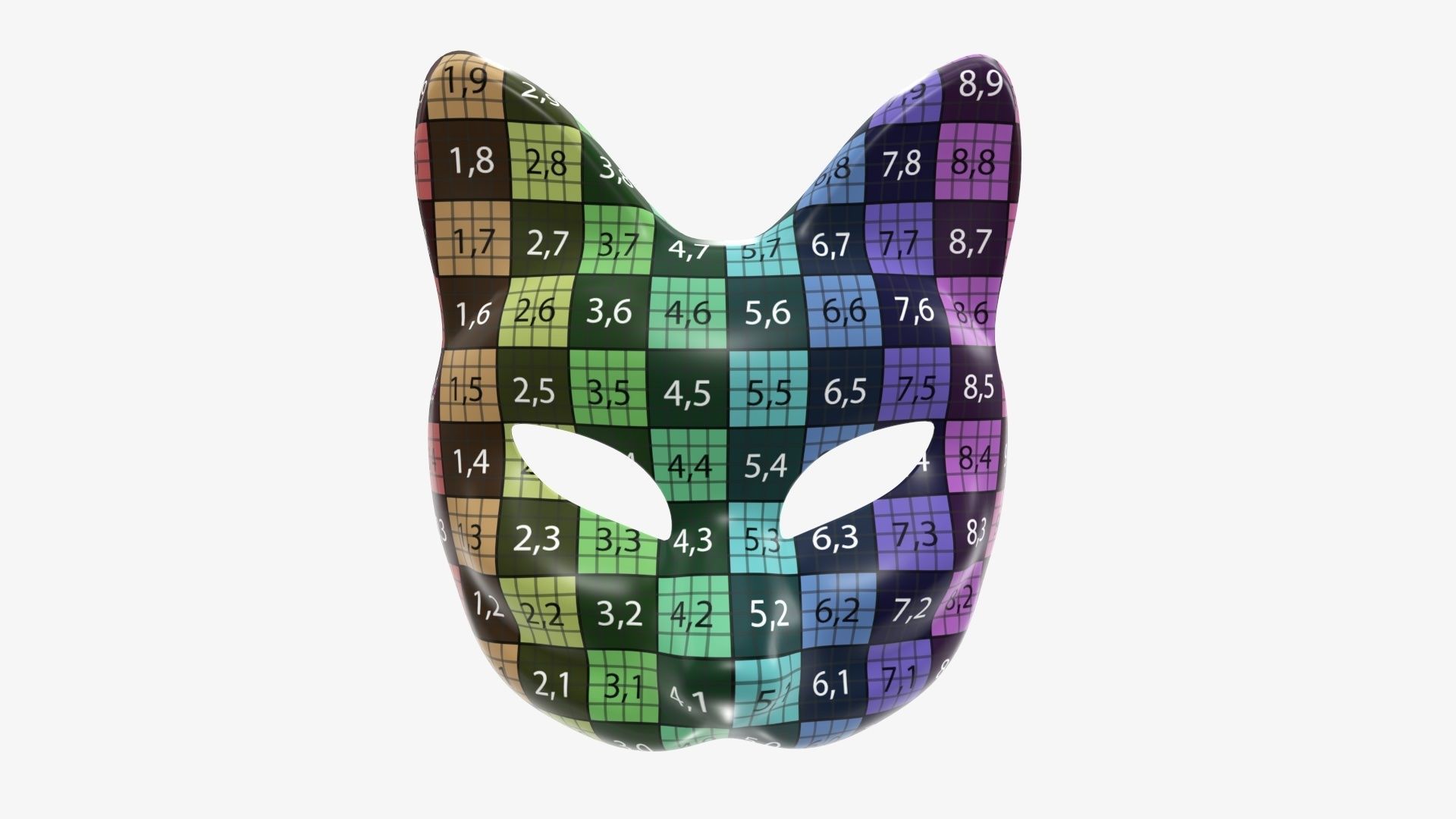 Japanese kitsune fox rabbit demon mask 3D Model Collection_7