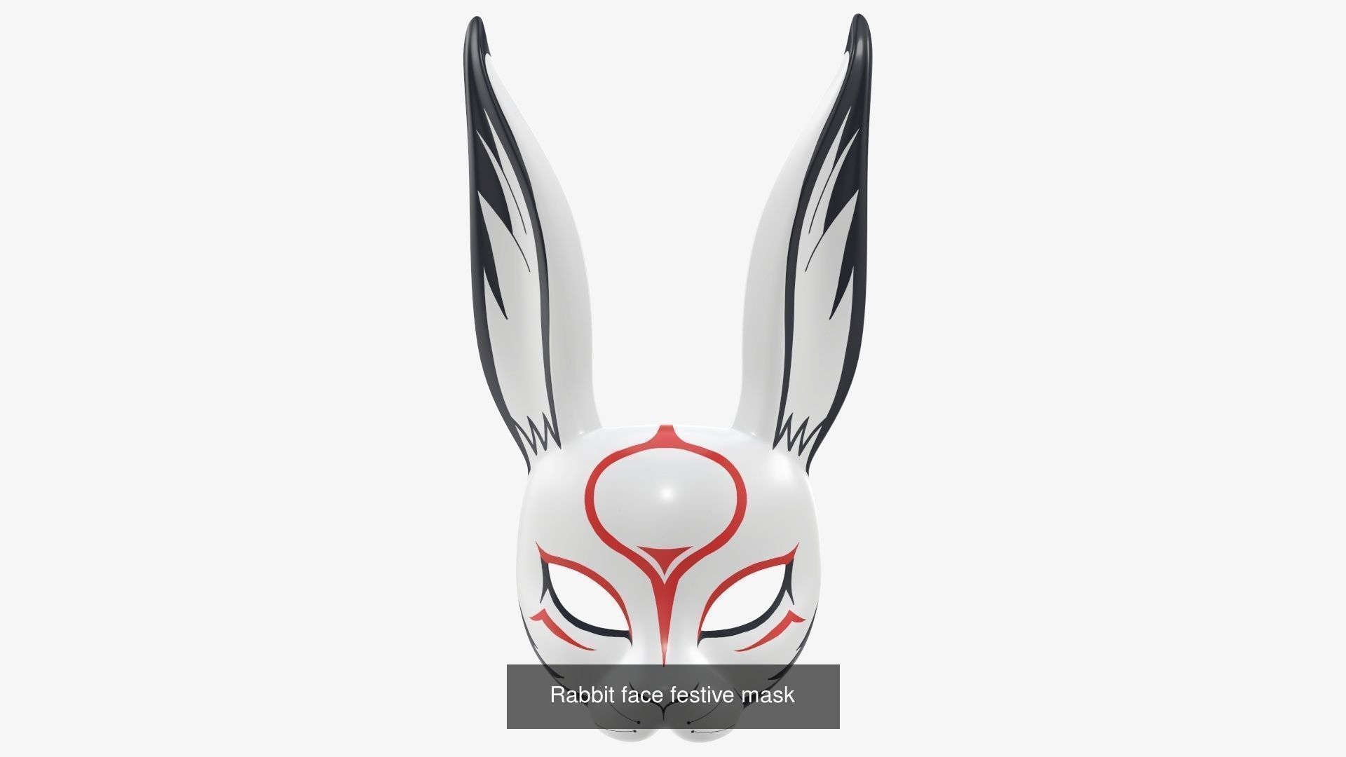 Japanese kitsune fox rabbit demon mask 3D Model Collection_20