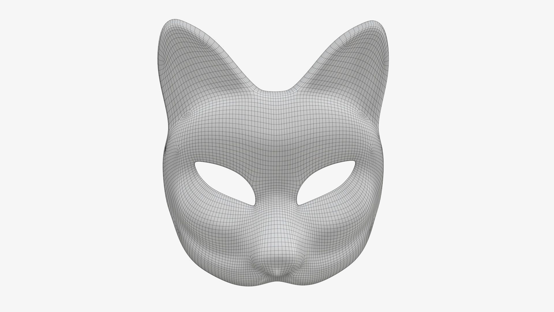 Japanese kitsune fox rabbit demon mask 3D Model Collection_6