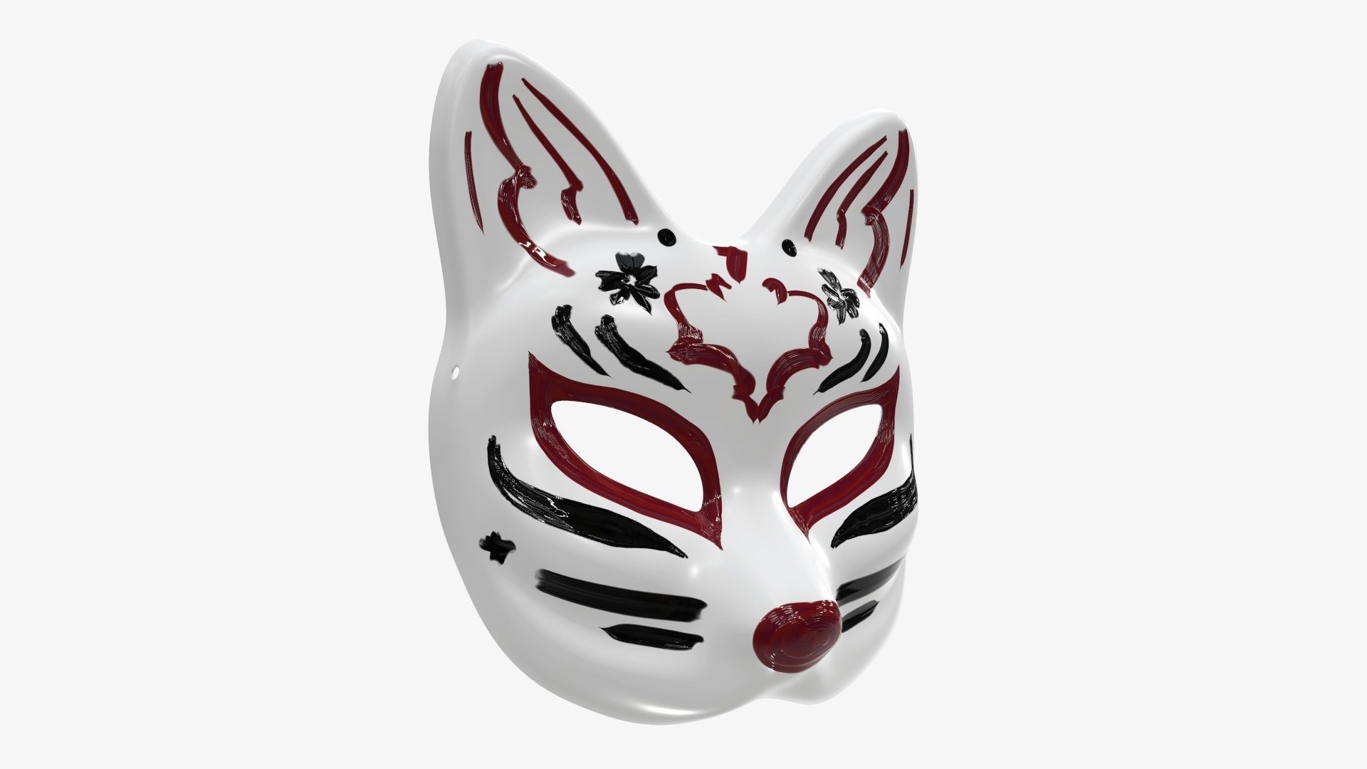 Japanese kitsune fox rabbit demon mask 3D Model Collection_3