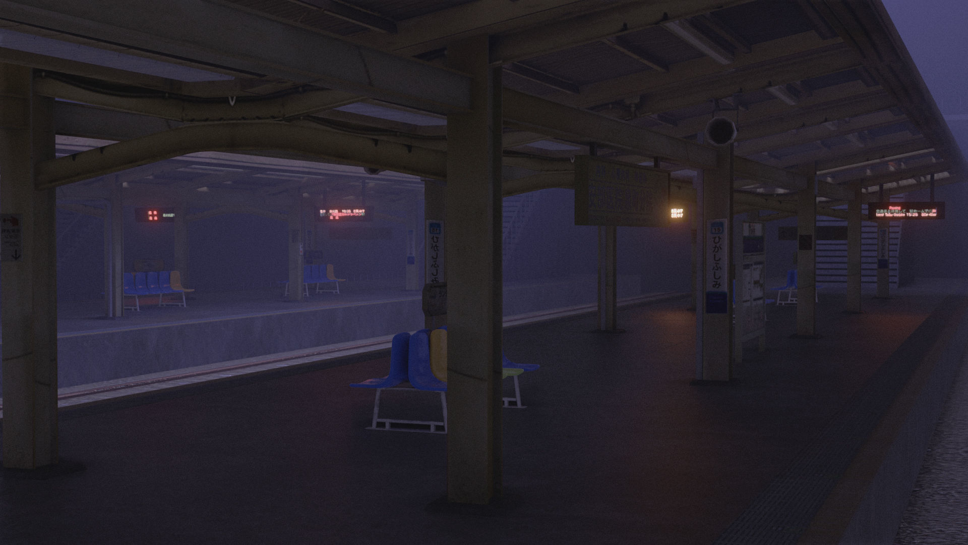 Train Station Environment Modelling Low-poly 3D model_11