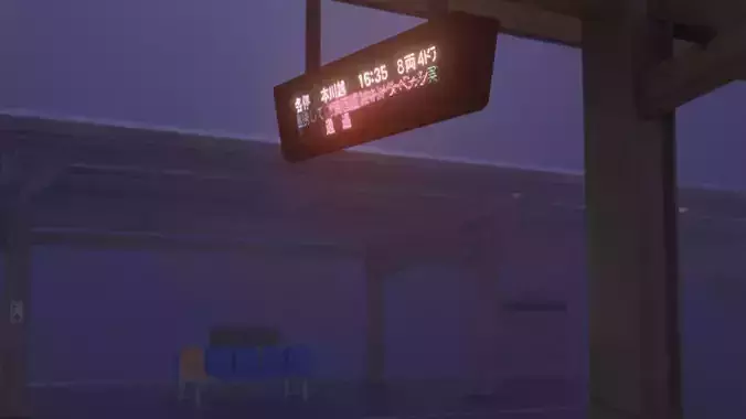 Train Station Environment Modelling Low-poly 3D model